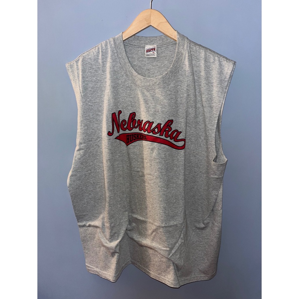 Nebraska Huskers T Shirt‎ Tank Top Soffe Gray Red College Football XL